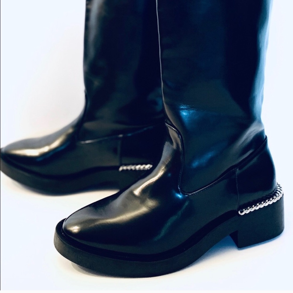 Zara Knee High Vegan Leather Boots
